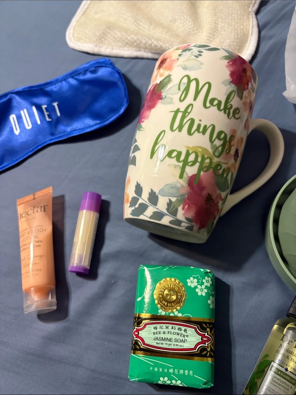 Happy Day Floral Gift Bag with Assorted Self-Care Items